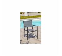 Fauteuil de jardin TOLEDE empilable en aluminium et textilène - GRIS ANTHRACITE