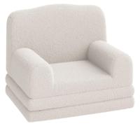 Fauteuil de lecture pour enfants, canapé convertible et canapé-lit, housse lavable, blanc cassé
