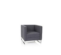 Fauteuil de lounge BARBADOS Structure en acier inoxydable tissu 1 place gris foncé Gris Foncé G