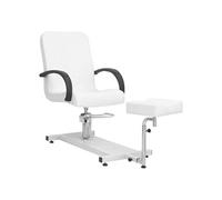 Fauteuil de Massage et Repose-pied Chaise de Beauté de Salon Fauteuil de Traitement Chaise de Tatouage Blanc 127x60x98 cm Similicuir