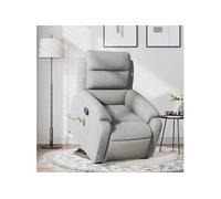 Fauteuil de Massage Inclinable, Chaise de Relaxation avec Dossier, Siège avec Accoudoirs, Fauteuil TV de Salle de Séjour, Gris Clair Tissu