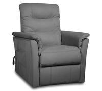 Fauteuil de relaxation ANABEL électrique et releveur en tissu gris - L79 x 94 x 102cm - LOUNGITUDE