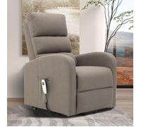 Fauteuil de relaxation électrique et releveur en tissu taupe