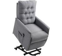 HOMCOM Fauteuil de Relaxation électrique Fauteuil releveur inclinable avec Repose-Pied Ajustable Lin Gris