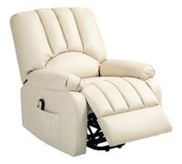 Fauteuil releveur électrique HOMCOM Fauteuil Relax inclinable en microfibre avec Repose-Pied et télécommande 86 x 92 x 102 cm Beige