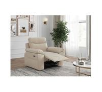 Fauteuil de relaxation électrique ROSS en tissu texturé 3D - Beige - L101 x P100 x H102cm - LOUNGITUDE