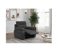 Fauteuil de relaxation électrique ROSS en tissu texturé 3D - Gris foncé - L101 x P100 x H102cm - LOUNGITUDE