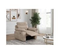 Fauteuil de relaxation électrique ROSS en velours côtelé - Taupe - L101 x P100 x H102cm - LOUNGITUDE