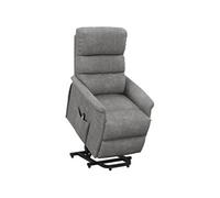 Fauteuil de relaxation électrique télécommande - fauteuil releveur inclinable, repose-pied ajustable - tissu polyester aspect lin gris chiné