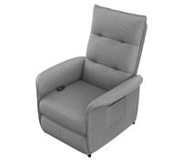 Fauteuil de relaxation inclinable électrique avec télécommande revêtu de tissu gris - Longueur 80 x Hauteur 102 x Largeur 71 cm