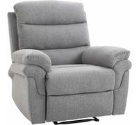 HomCom Fauteuil de relaxation inclinable manuel, repose-pied ajustable, gris clair chiné