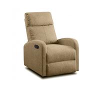 Fauteuil de relaxation inclinable manuel en tissu marron - Hauteur 95 x Longueur 95 x 97 cm