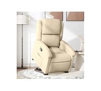 Fauteuil de relaxation inclinable tissu crème