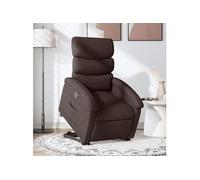 vidaXL Fauteuil releveur inclinable – Tissu Marron foncé – Pour personnes âgées
