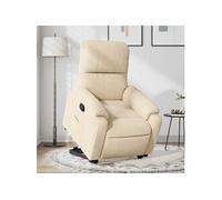 Fauteuil de relaxation inclinable tissu microfibre crème