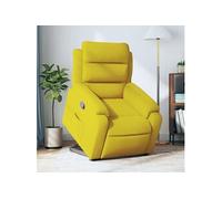 Fauteuil de relaxation inclinable velours jaune