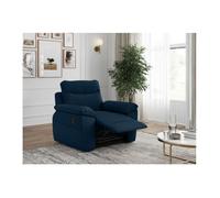Fauteuil de relaxation manuel ROSS en tissu texturé 3D - Bleu foncé - L101 x P100 x H102cm - LOUNGITUDE