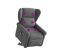 Fauteuil de relaxation, massage, inclinable électrique réglable tissu gris foncé