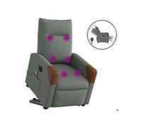 Fauteuil de relaxation, massage, inclinable électrique réglable tissu gris foncé