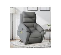 Fauteuil de relaxation, massage, inclinable électrique réglable tissu gris foncé