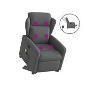 Fauteuil de relaxation, massage, inclinable électrique réglable tissu gris foncé