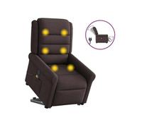 Fauteuil de relaxation, massage, inclinable électrique réglable tissu marron foncé
