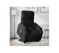Fauteuil de relaxation, massage, inclinable électrique réglable tissu microfibrenoir