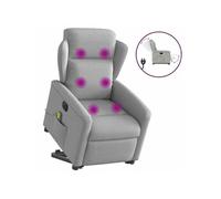 Fauteuil de relaxation, massage, inclinable électrique réglable tissu wolk gris
