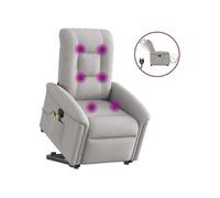 Fauteuil de relaxation, massage, inclinable électrique réglable tissu wolk gris