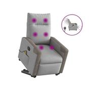 Fauteuil de relaxation, massage, inclinable électrique réglable tissu wolk gris