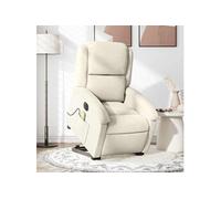 Fauteuil de relaxation, massage, inclinable électrique réglable velours crème