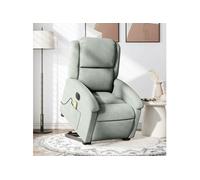 Fauteuil de relaxation, massage, inclinable électrique réglable velours gris clair