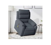 Fauteuil de relaxation, massage, inclinable électrique réglable velours gris foncé
