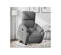 Fauteuil de relaxation, massage, inclinable électrique tissu microfibre gris foncé