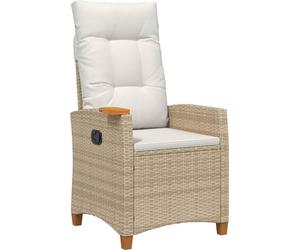 Fauteuil de relaxation vidaXL, beige et crème, en polyrotin