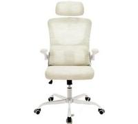 Fauteuil de réunion à dossier haut,OMOZUN fauteuil de bureau,respirant,confortable,à roulettes, solide et durable,beige beige