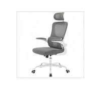 Fauteuil de réunion à dossier haut,OMOZUN fauteuil de bureau,respirant,confortable,à roulettes, solide et durable,gris