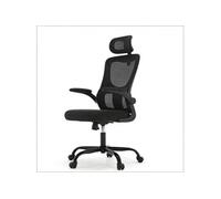 Fauteuil de réunion à dossier haut,OMOZUN fauteuil de bureau,respirant,confortable,à roulettes, solide et durable,noir