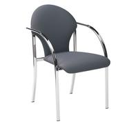 Fauteuil de réunion Visa pieds chromés empilable - noir
