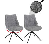 Mendler Lot de 2 chaises HWC-O48, pivotantes avec Retour Automatique Chenille - Gris Clair