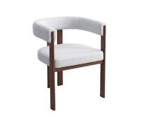 Fauteuil de salle à manger imitation bois ""Neora"" - Gris clair