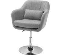 Fauteuil de salon chaise relax fauteuil de chambre grand confort - coussins lombaires hauteur ršŠglable pivotant 360¡ã pišštement en mšŠtal chromšŠ - gris
