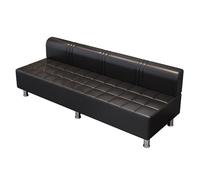 Fauteuil de salon de coiffure - Canapé de réception en cuir synthétique avec dossier pour salon, aéroport, hôpital et salle de conférence Noir
