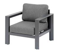 Fauteuil de salon jardin ÉVASION Graphite Aluminium traité époxy, Oléfine Hespéride