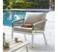 Fauteuil de salon jardin ORIENGO Taupe Blanc Aluminium traité époxy, Acrylique, Polyester Hespéride