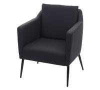 Fauteuil de salon HWC-H93a, fauteuil cocktail fauteuil relax fauteuil similicuir noir