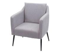 Fauteuil de salon HWC-H93a, fauteuil cocktail fauteuil relax fauteuil tissu/textile gris clair