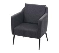 Fauteuil de salon HWC-H93a, Fauteuil Fauteuil cocktail Fauteuil relax Tissu/Textile gris foncé