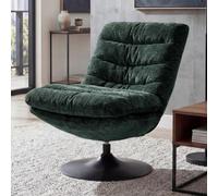 Fauteuil de salon HWC-Q29, fauteuil de cocktail/rembourré/relax, fauteuil pivotant, tissu chenille (470 g/m²), certifié Oeko-Tex, structure en acier vert