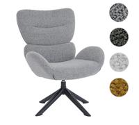 Fauteuil de salon HWC-Q53, fauteuil de salon, chaise de salle à manger, pivotant, métal, chenille (420 g/m²) ~ gris foncé